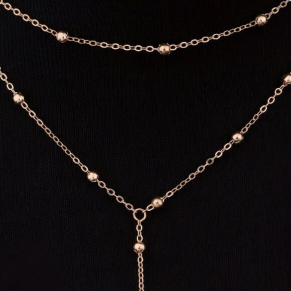 Gold Layered Chest Body Chain Jewelry - Picture 2 of 4